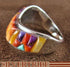 Sterling Silver Turquoise And Multicolor Inlay Ring Size 8-1/4 RS42250